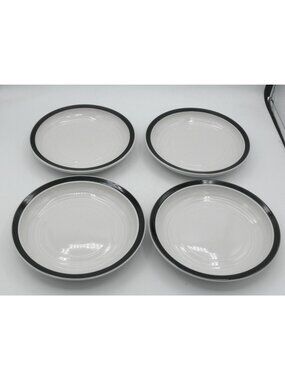 HMQ87 by Home 7-1/4 Inch Salad Plates Set of 4 White Black Band Target hOme